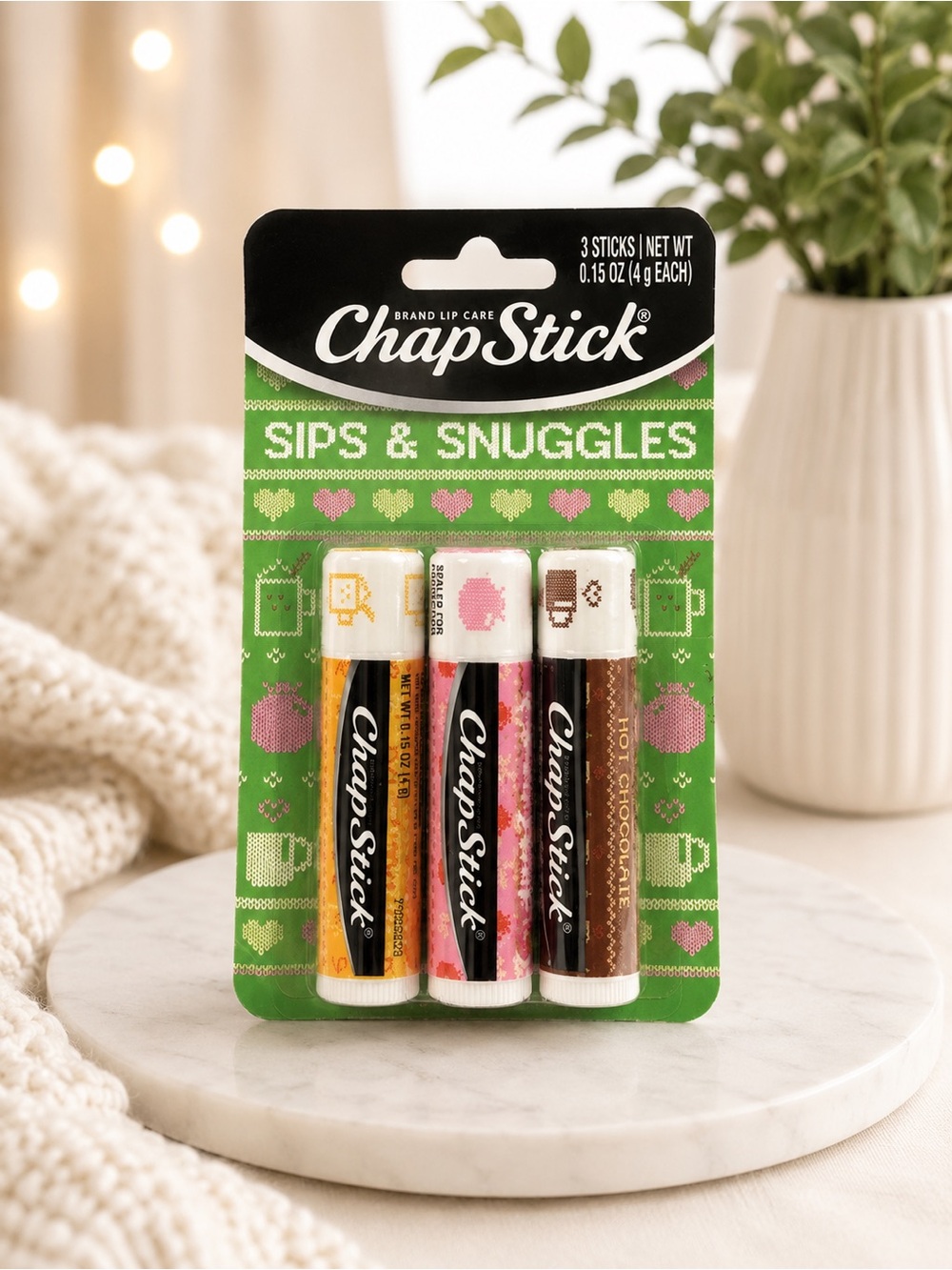 ChapStick Sips & Snuggles Lip Balm 3 Pack - LIMITED EDITION - Holiday Scents